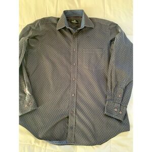Men's Bugatchi Blue Button‎ Down Shirt Size Large